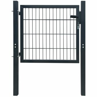 Poort dubbelstaafmat (enkel) 106x130 cm antracietgrijs 1