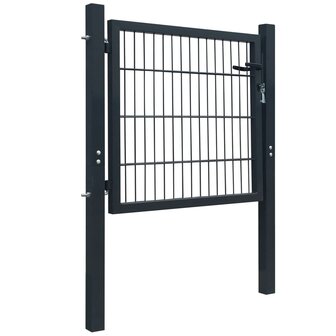 Poort dubbelstaafmat (enkel) 106x130 cm antracietgrijs 2