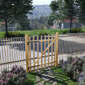 Poort enkel 100x120 cm hazelaarhout 1