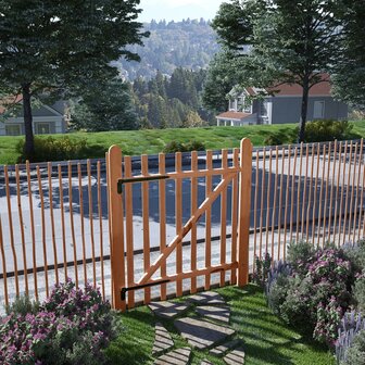Poort enkel 100x120 cm ge&iuml;mpregneerd hazelaarhout 1