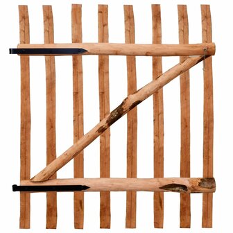 Poort enkel 100x120 cm ge&iuml;mpregneerd hazelaarhout 2