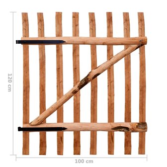 Poort enkel 100x120 cm ge&iuml;mpregneerd hazelaarhout 6