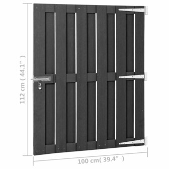 Poort 100x112 cm HKC grijs 6