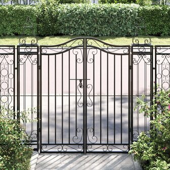 Poort 121x8x120 cm smeedijzer zwart  1