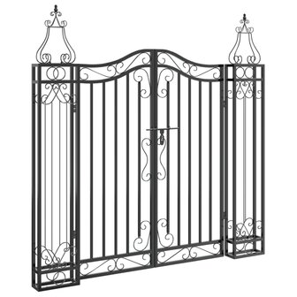 Poort 121x8x120 cm smeedijzer zwart  2