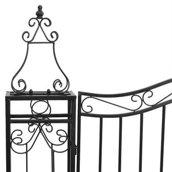 Poort 121x8x120 cm smeedijzer zwart  4