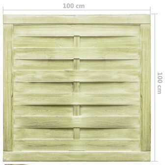 Poort 100x100 cm groen ge&iuml;mpregneerd grenenhout 4