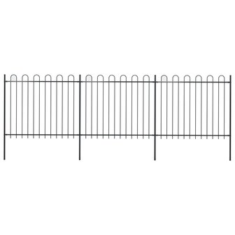 Tuinhek met ronde bovenkant 5,1x1,5 m staal zwart 1