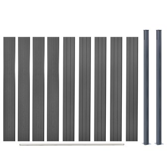 Schuttingpaneelset 180x186 cm HKC grijs 7