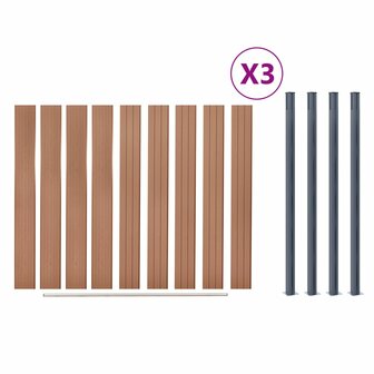 Schuttingpaneelset 526x186 cm HKC bruin 8