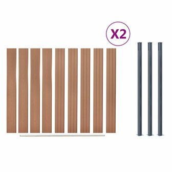 Schuttingpaneelset 353x186 cm HKC bruin 8