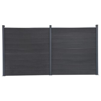 Schuttingpaneelset 353x186 cm HKC grijs 1