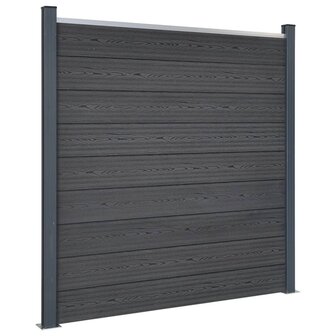 Schuttingpaneelset 353x186 cm HKC grijs 2