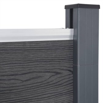Schuttingpaneelset 353x186 cm HKC grijs 6