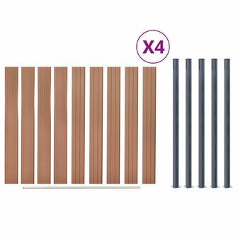 Schuttingpaneelset 699x186 cm HKC bruin 8