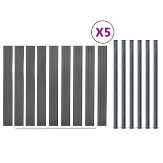 Schuttingpaneelset 872x186 cm HKC grijs 8