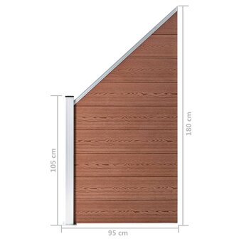 Schuttingpaneel 95x(105-180) cm HKC bruin 8