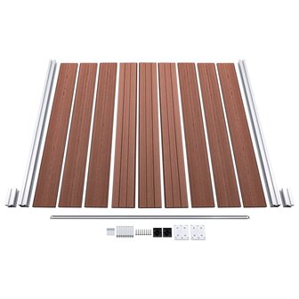 Schuttingset 2 vierkant en 1 schuin 446x186 cm HKC bruin 6