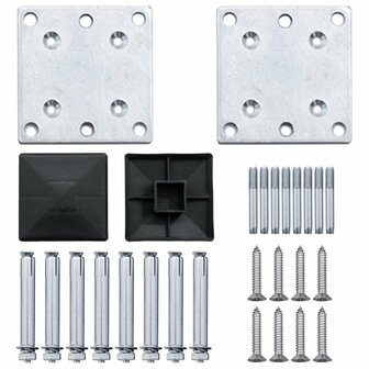 Schuttingset 2 vierkant en 1 schuin 446x186 cm HKC bruin 8