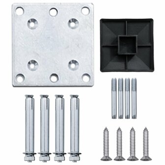 Schuttingset 2 vierkant en 1 schuin 446x186 cm HKC bruin 9