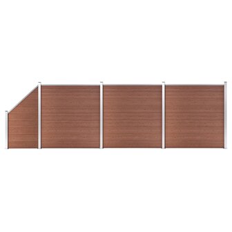 Schuttingset 3 vierkant en 1 schuin 619x186 cm HKC bruin 1