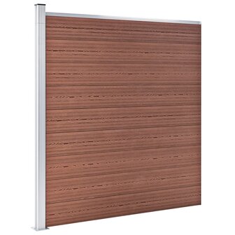 Schuttingset 5 vierkant en 1 schuin 965x186 cm HKC bruin 6