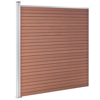 Schuttingset 5 vierkant en 1 schuin 965x186 cm HKC bruin 7