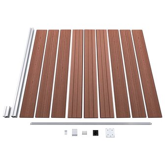 Schuttingset 9 vierkant en 1 schuin 1657x186 cm HKC bruin 9