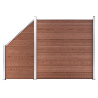 Schuttingset 1 vierkant en 1 schuin 273x186 cm HKC bruin 1