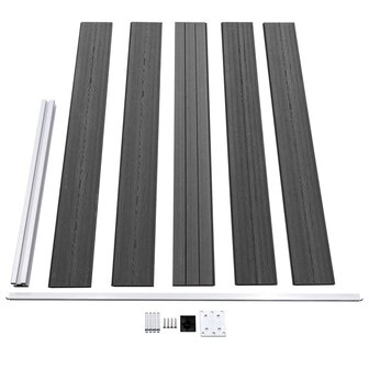 Schuttingpanelenset 526x105 cm HKC zwart   6