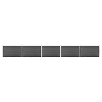 Schuttingpanelenset 872x105 cm HKC zwart   1