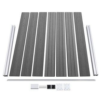 Schuttingpanelenset 526x146 cm HKC grijs   6