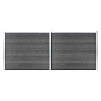 Schuttingpanelenset 353x146 cm HKC zwart   1