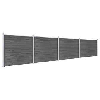 Schuttingpanelenset 699x146 cm HKC zwart   2