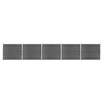 Schuttingpanelenset 872x146 cm HKC zwart 1