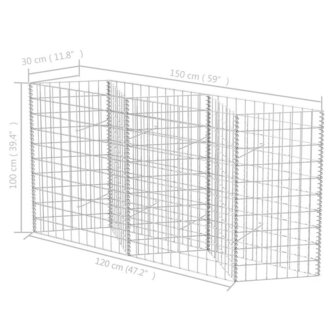 Gabion mand 120x30x100 cm gegalvaniseerd staal 7