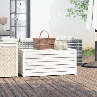 Tuinbox 101x50,5x46,5 cm massief grenenhout wit 1