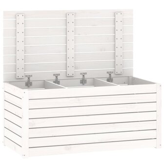 Tuinbox 101x50,5x46,5 cm massief grenenhout wit 6