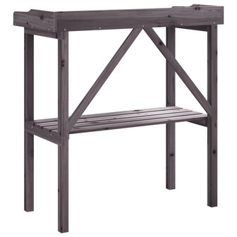Plantentafel met schap 78x38x82,5 cm vurenhout grijs 6