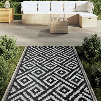 Buitenkleed ARAKIL 120x180 cm PP wit en zwart 3