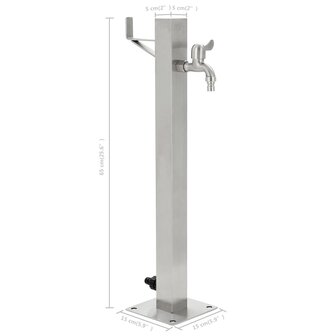 Tuinwaterkolom vierkant 65 cm roestvrij staal 8