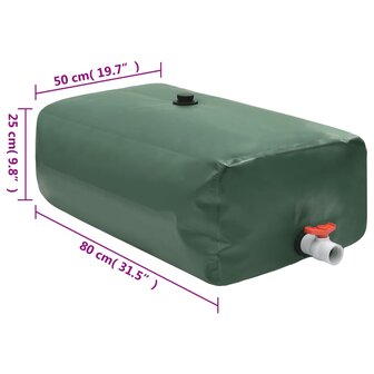 Watertank met kraan opvouwbaar 100 L PVC 7