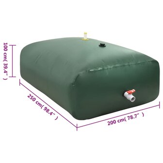 Watertank met kraan opvouwbaar 5000 L PVC 8