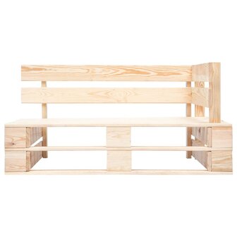 Tuinbank pallet met grijze kussens grenenhout 4