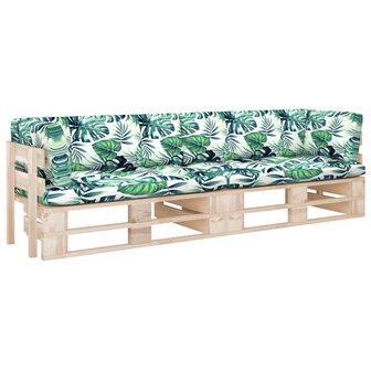 Tweezitsbank pallet met kussens ge&iuml;mpregneerd grenenhout 1