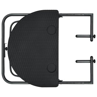 Balkontafel hangend 60x64x83,5 cm rattan-look kunststof zwart 6