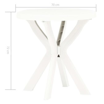 Bistrotafel &Oslash;70 cm kunststof wit 5