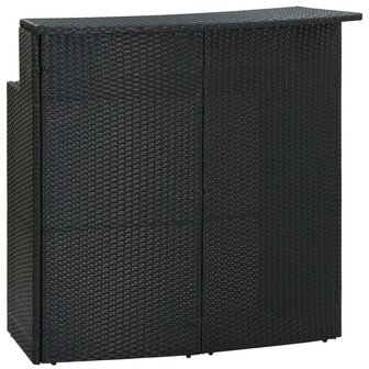 Tuinbartafel 120x55x110 cm poly rattan zwart 1