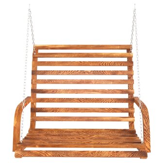 Schommelbank 126x63x92 cm gebogen hout met teakafwerking 3