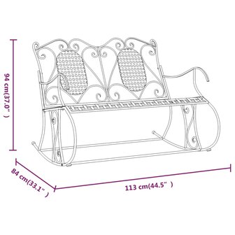 Schommelbank 2-zits 113 cm staal zwart 8